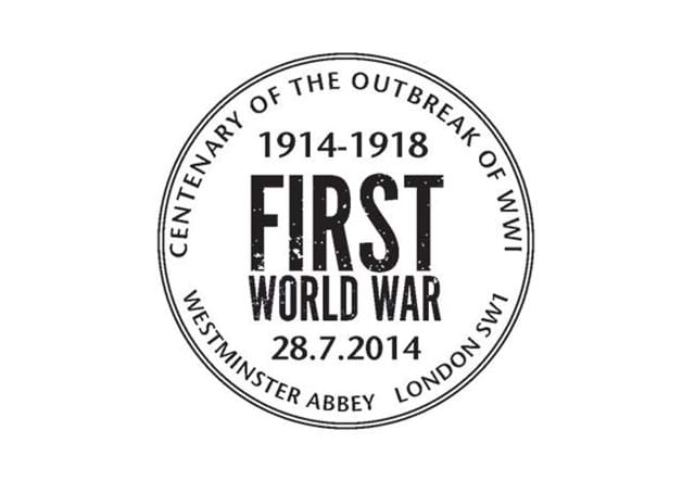 WWI Centenary Outbreak of War Commemorative Postmark